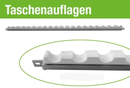 Taschenauflage zur sicheren Positionierung von Filtertaschen – Metallprofil mit formgefrästen Auflagepunkten