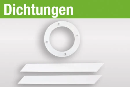 Dichtungen für Filtertechnik Runde und flache Dichtungen aus weißem Kunststoff zur Abdichtung in Filteranlagen