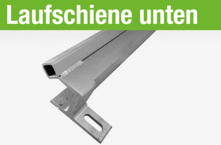 Robuste untere Laufschiene aus Metall mit Montageplatte für die präzise Führung von Spülwagensystemen