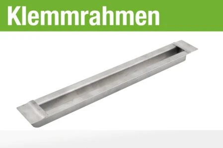 Langer Edelstahl-Klemmrahmen zur Fixierung von Filterelementen in industriellen Anwendungen